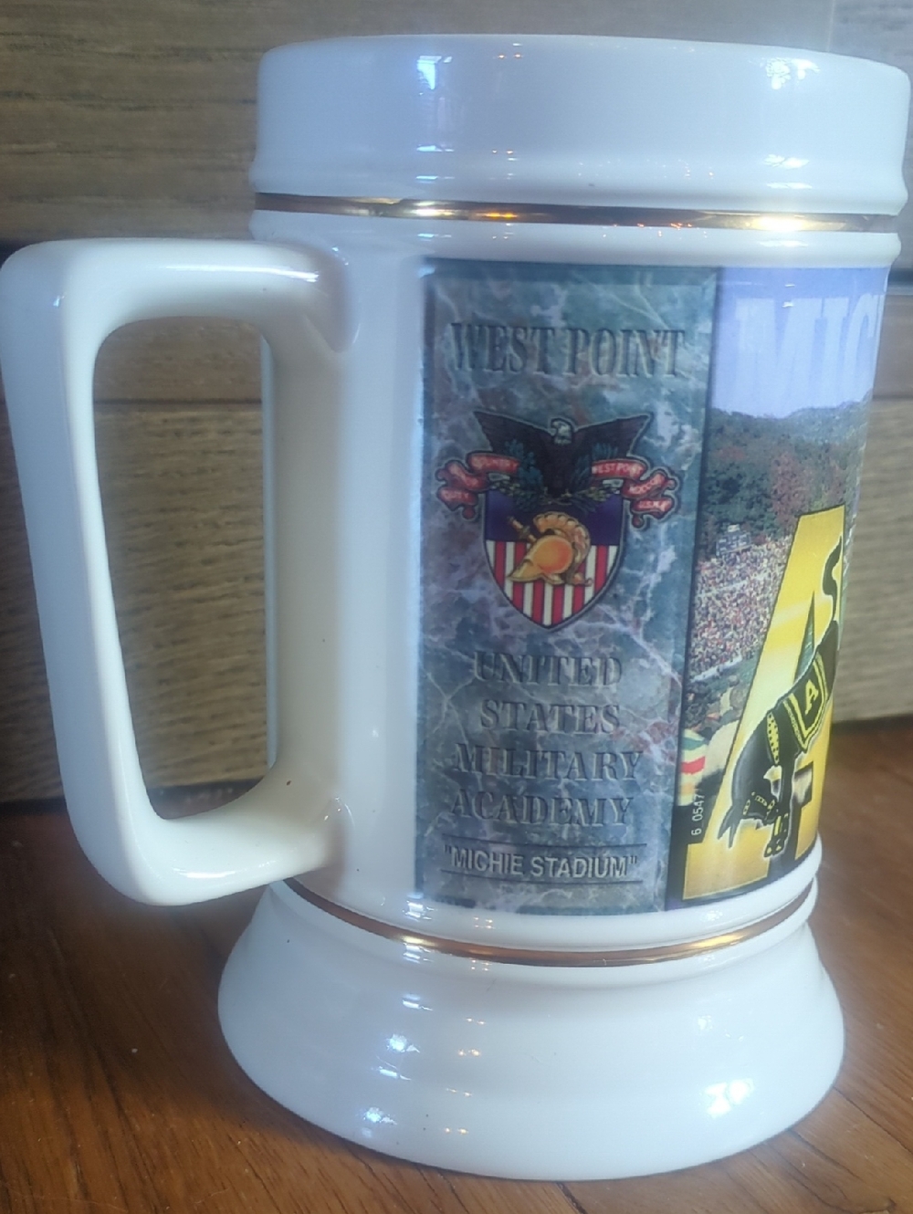 West Point Michie Stadium Ceramic Beer Stein - White